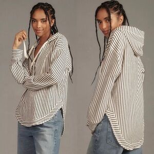 Pilcro Wharfside Striped Hooded Sweatshirt M